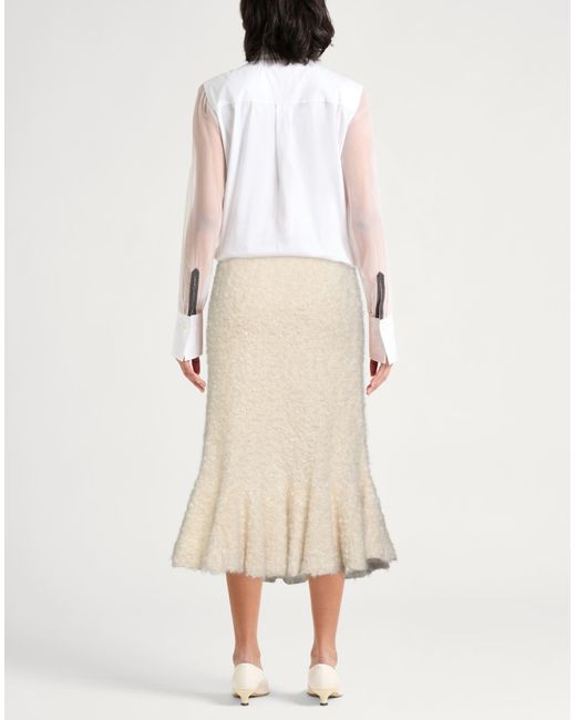 Jil Sander Natural Midi Skirt Mohair Wool, Polyamide, Silk, Polyester, Viscose