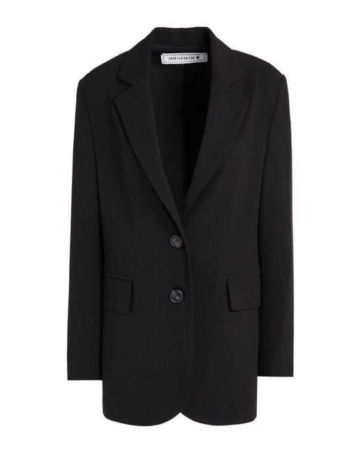 Shirtaporter Black Blazer Polyester, Viscose, Elastane
