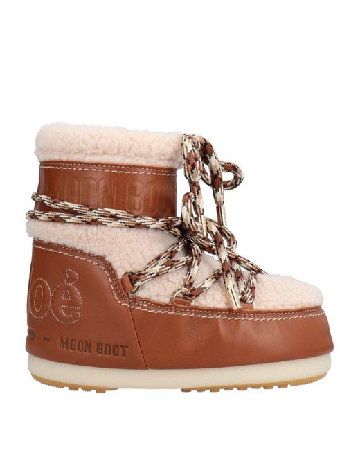 CHLOÉ x MOON BOOT Brown Ankle Boots Shearling