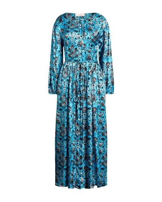 Jucca Blue Azure Maxi Dress Viscose