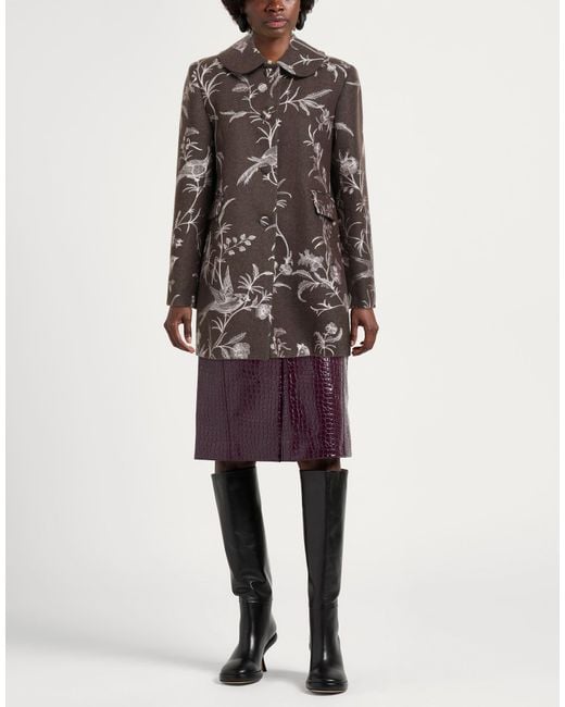 Paul & Joe Brown Coat Polyester, Wool, Viscose