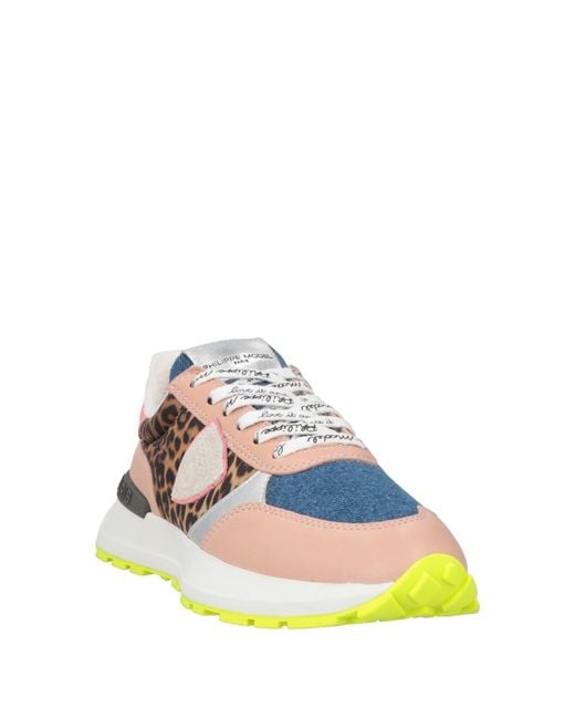Philippe Model Pink Sneakers Leather, Textile Fibers