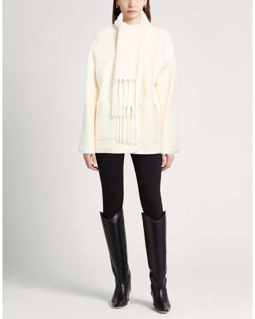 Forte_forte White Ivory Coat Wool, Polyamide