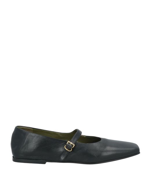 MARIA LUCA Black Ballet Flats Leather