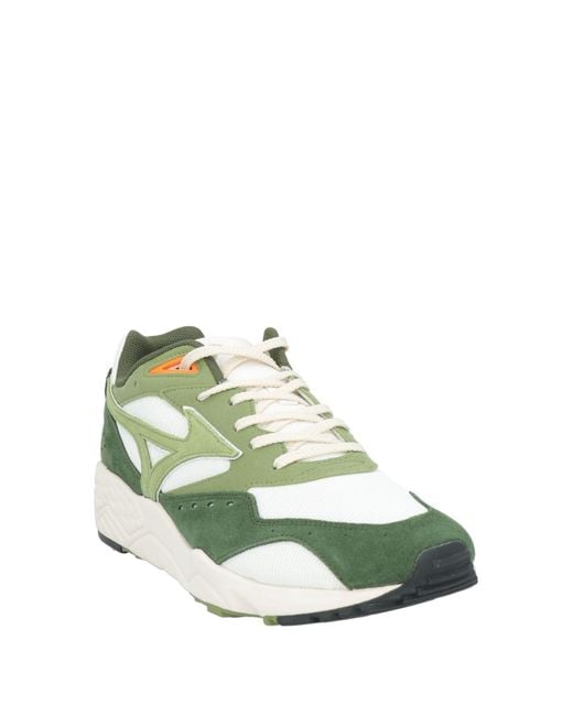 Mizuno Green Sneakers Leather, Textile Fibers for men