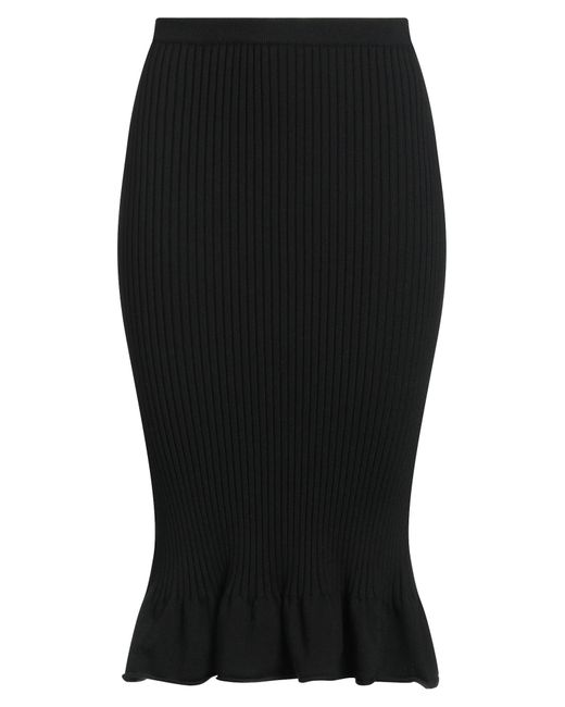 Khaite Black Midi Skirt Wool, Polyamide, Polyurethane