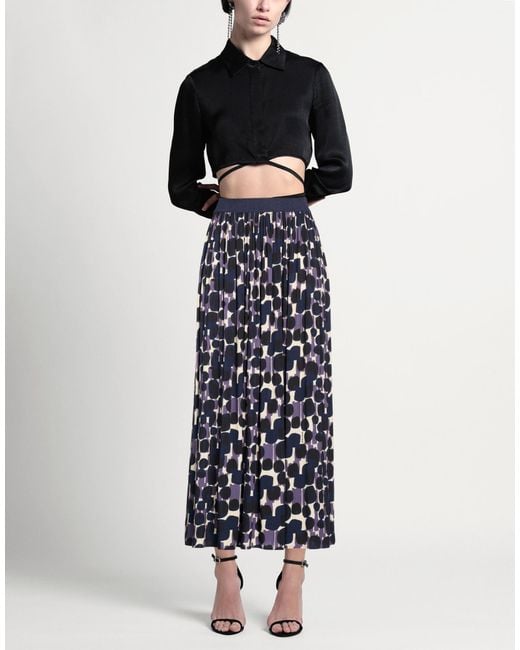 ALESSIA SANTI Blue Midi Skirt Viscose