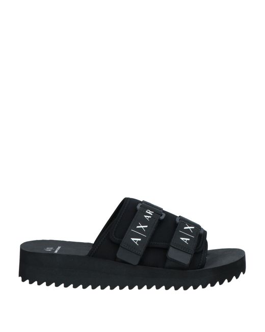 Armani Exchange Black Sandals for men
