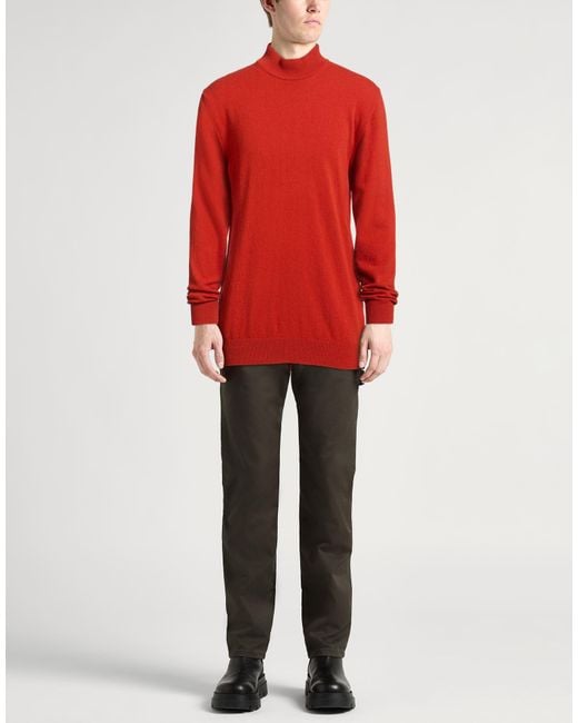 Daniele Fiesoli Red Turtleneck Merino Wool, Cashmere for men