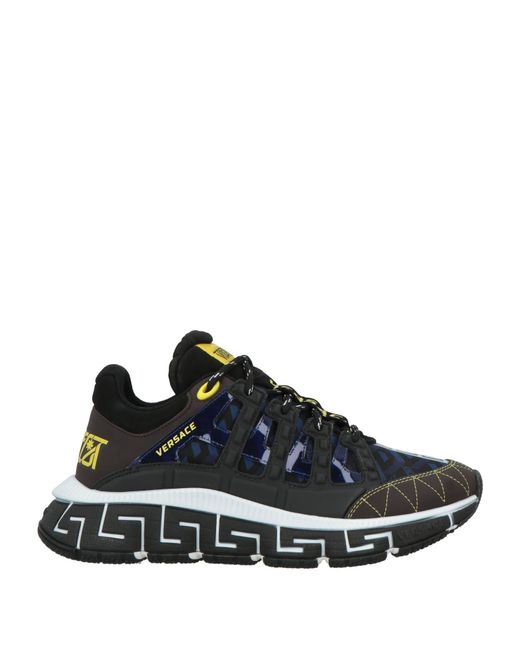 Versace Black Sneakers Soft Leather, Nylon for men