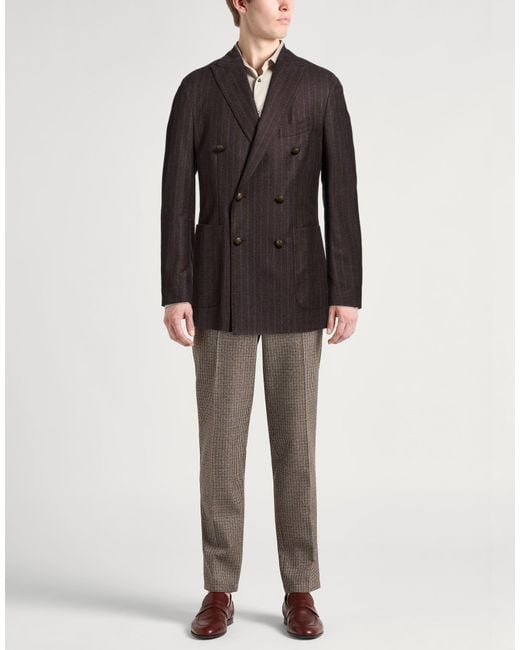 Peserico Black Blazer Virgin Wool, Cotton for men
