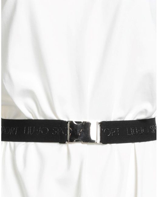 Liu Jo White Midi Dress Cotton, Elastane, Polyester