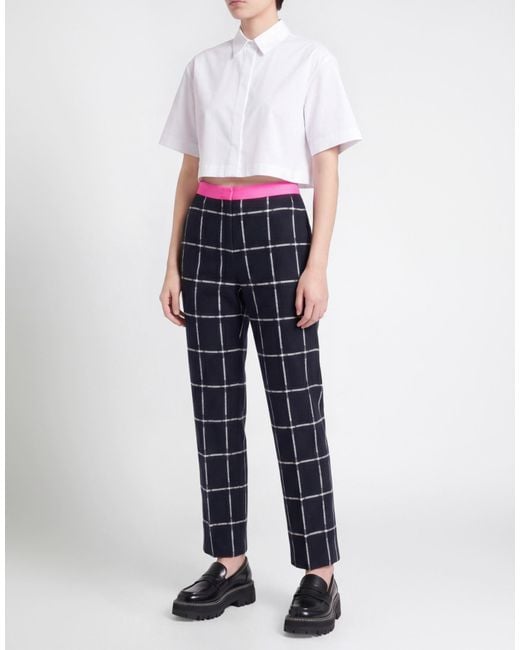 MSGM Blue Midnight Pants Cotton, Virgin Wool, Polyamide, Elastane