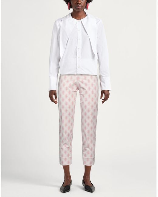 Peserico Pink Brick Pants Cotton, Elastane