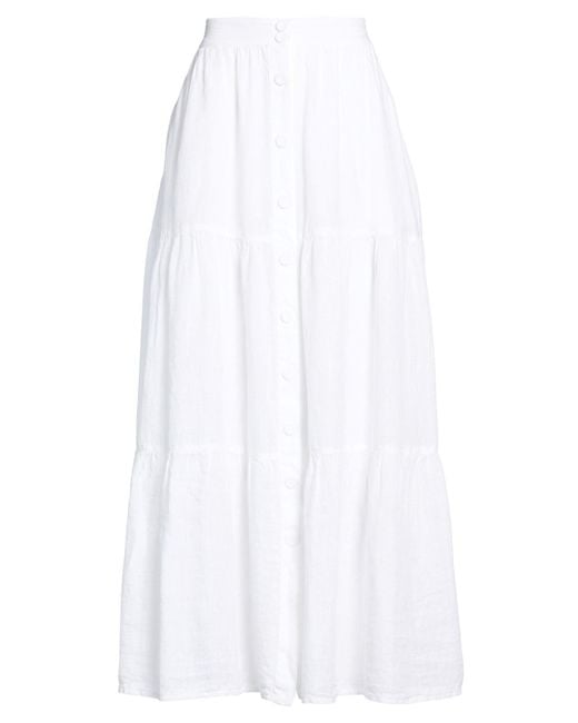 120% Lino White Maxi Skirt