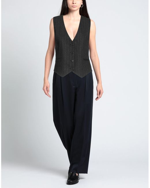 Suoli Black Steel Tailored Vest Polyester, Acrylic, Viscose, Wool, Textile Fibers