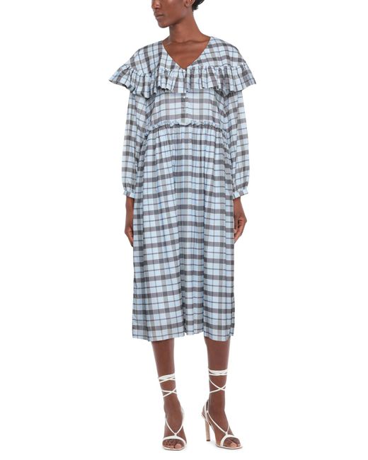 L'Autre Chose Blue Midi Dress