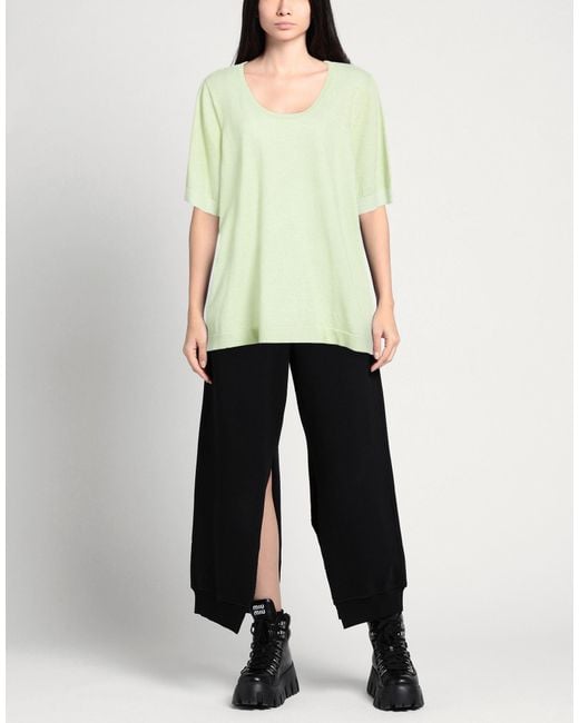 Xandres Green Lime Sweater Cotton, Metallic Fiber