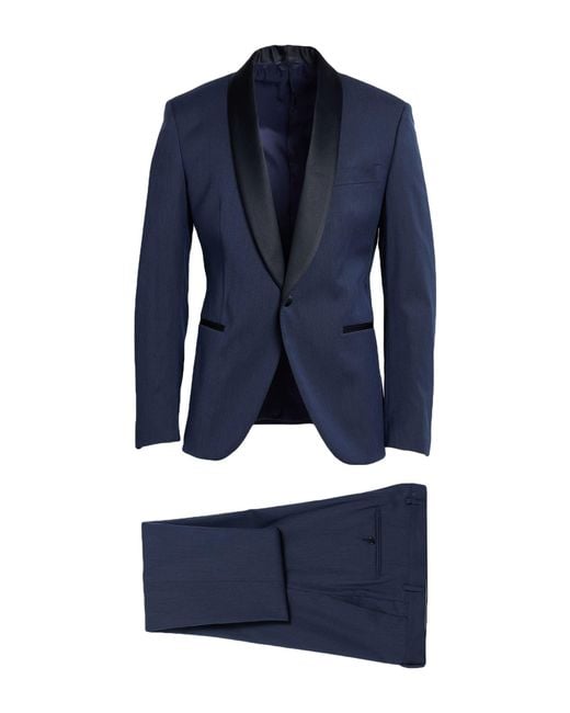 Tombolini Blue Suit Polyester, Viscose, Elastane for men