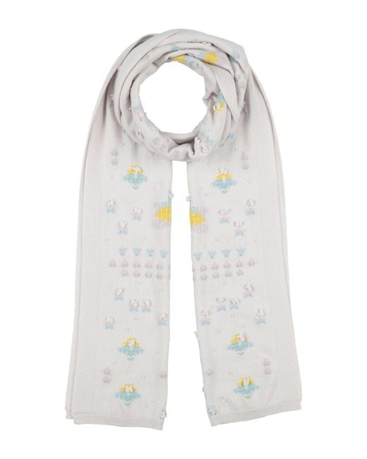 Barrie White Scarf Cashmere