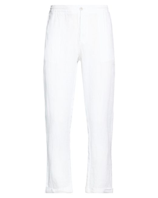 Alpha Studio White Pants Linen for men