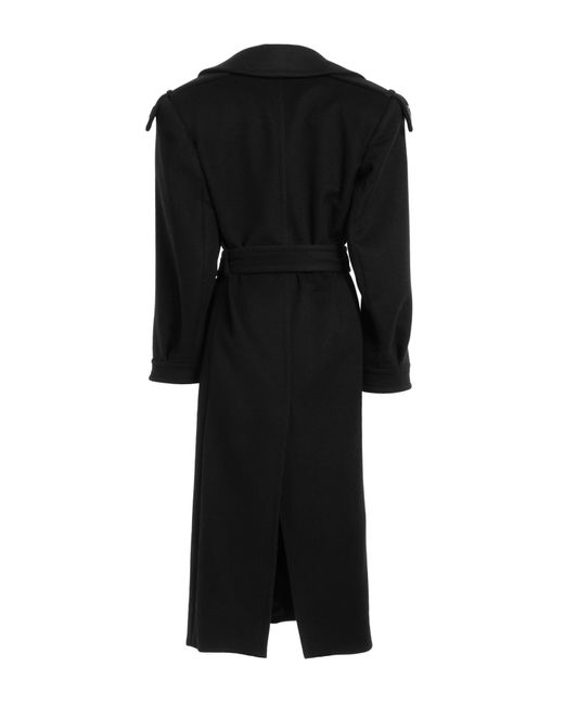 Manteau long Saint Laurent en coloris Black