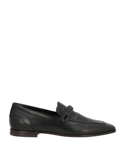 Brunello Cucinelli Black Loafers Leather