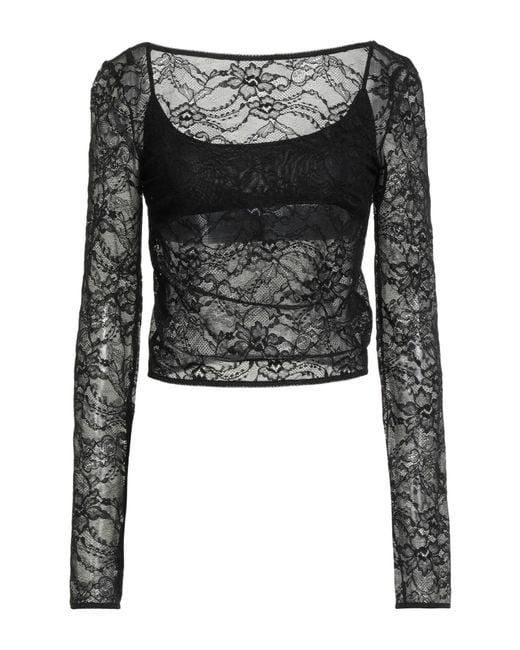 Patrizia Pepe Black Top Polyamide, Elastane, Cotton