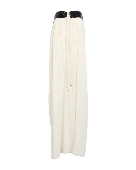 Tod's White Maxi Dress Cotton, Calfskin