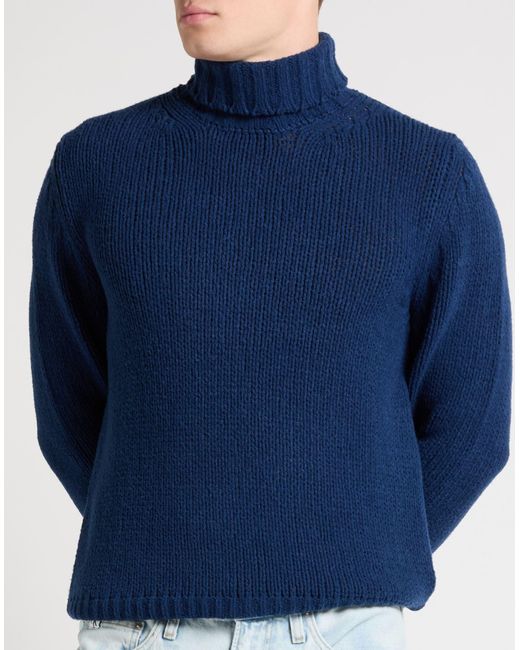 Fedeli Blue Turtleneck Virgin Wool, Polyamide for men