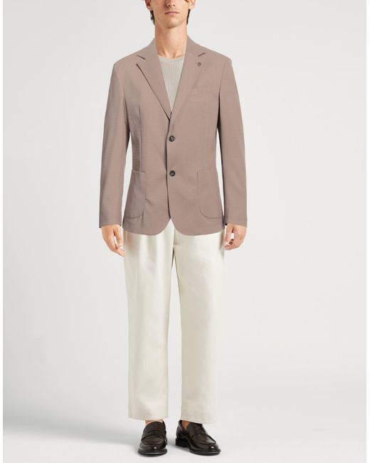 Massimo Rebecchi Brown Blazer Polyester, Viscose, Elastane for men