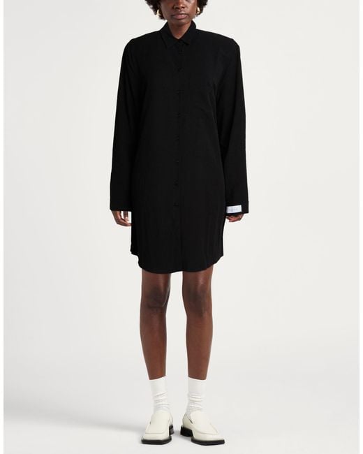 Gaelle Paris Black Mini Dress Viscose, Linen