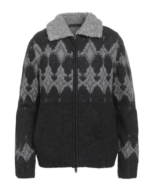 Ermanno Scervino Black Charcoal Cardigan Alpaca Wool, Polyamide, Wool for men