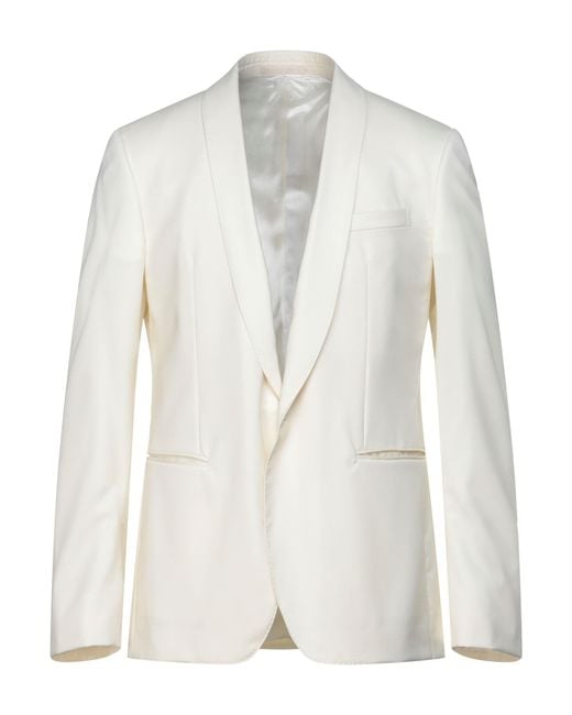 Lanvin White Ivory Blazer Wool for men
