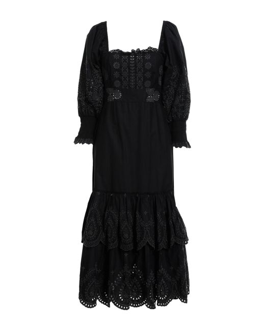 LoveShackFancy Black Midi Dress