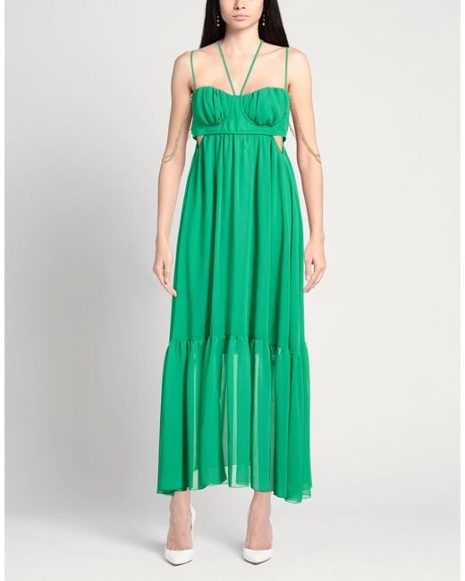 SIMONA CORSELLINI Green Maxi Dress Polyester