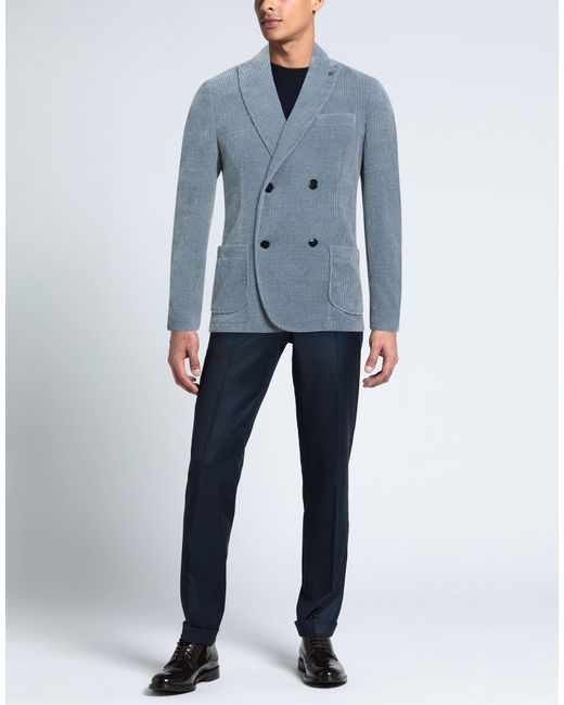 DISTRETTO 12 Blue Sky Blazer Polyester, Elastane for men