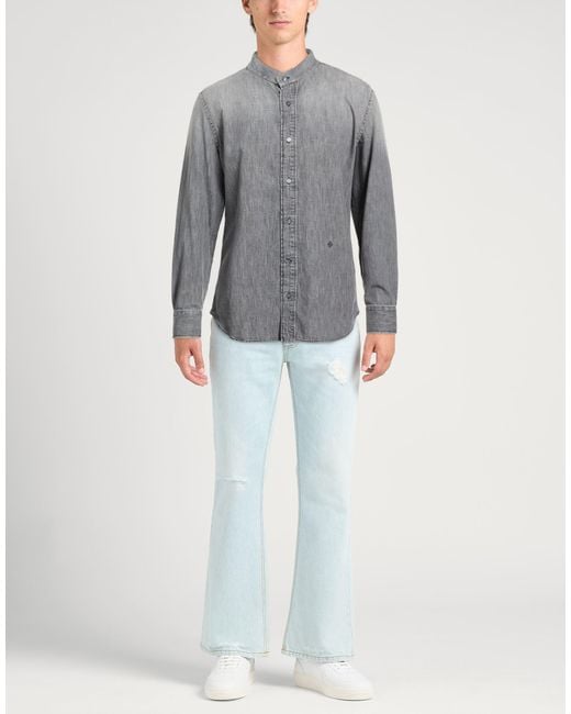 Jacob Cohen Gray Charcoal Denim Shirt Cotton for men
