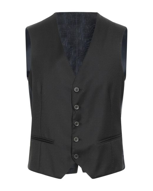 Tonello Black Two-Tone Single-Breasted Tailored Vest for men