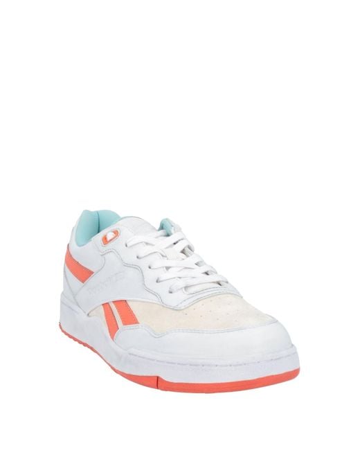 Reebok White Sneakers Leather, Textile Fibers for men