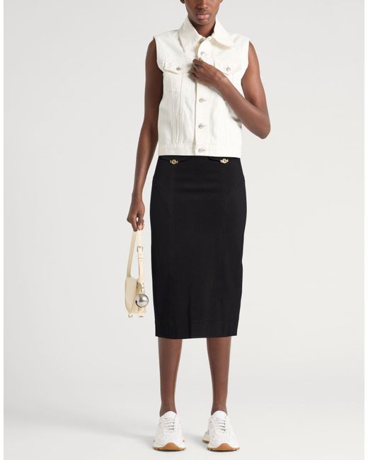 Versace Jeans Couture Black Midi Skirt Viscose, Polyamide, Elastane