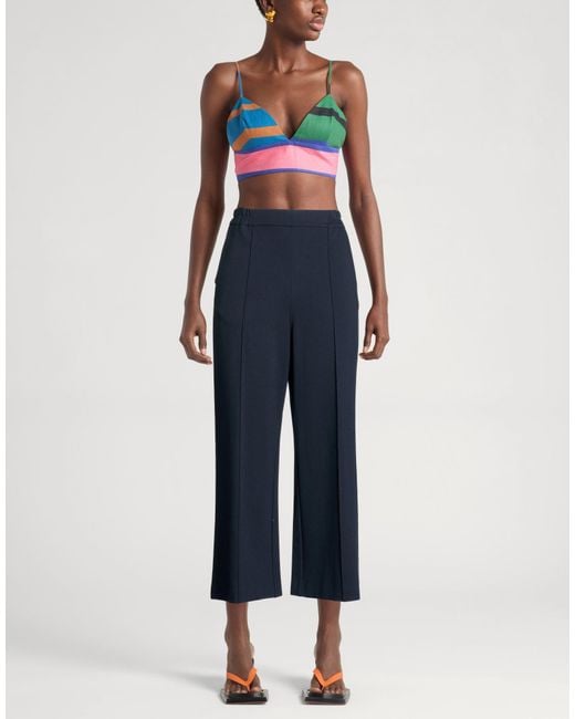 MEIMEIJ Blue Midnight Pants Viscose, Polyamide, Elastane, Acetate