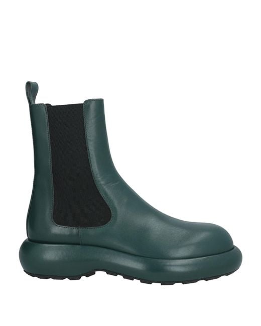 Jil Sander Green Ankle Boots Leather