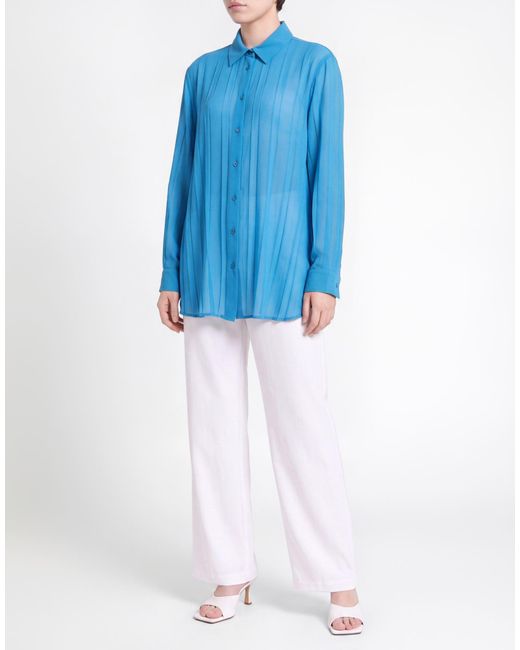 Semicouture Blue Shirt Polyester
