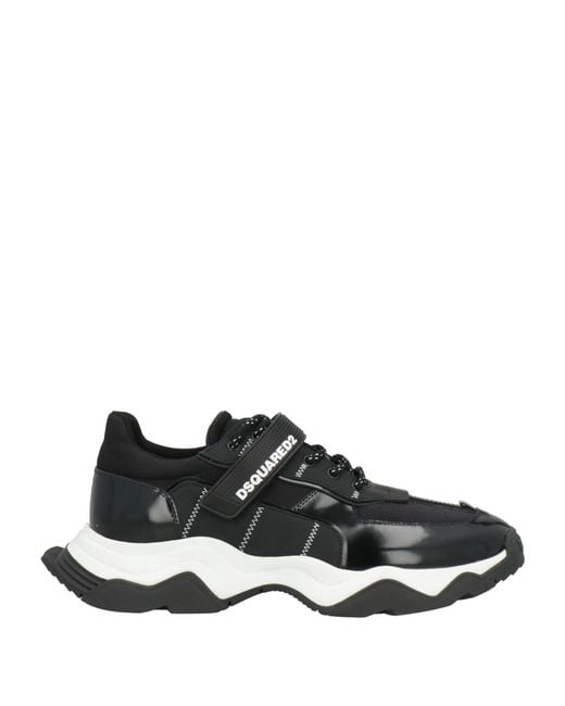 DSquared² Black Sneakers Leather, Synthetic Material for men