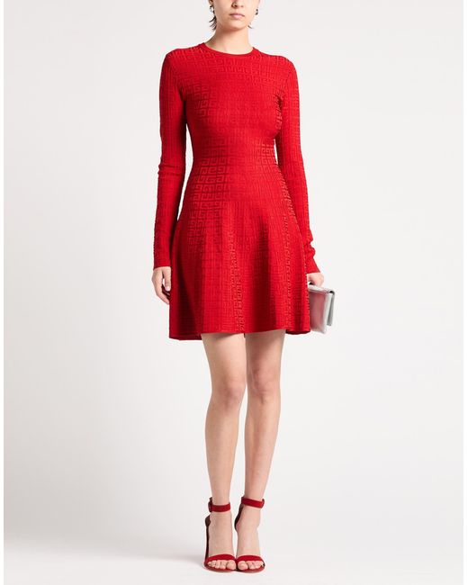 Givenchy Red Mini Dress Viscose, Polyamide, Elastane