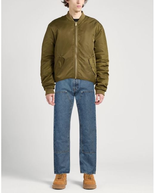 Palm Angels Blue Logo-Embroidered Straight-Leg Jeans for men