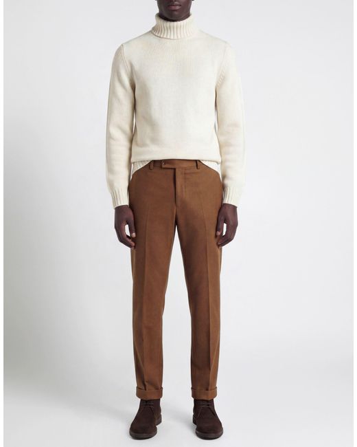 Fedeli White Cream Turtleneck Cashmere for men