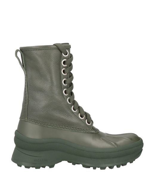 Jil Sander Green Ankle Boots