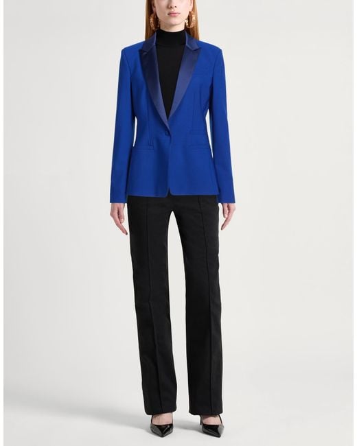Dondup Blue Blazer Polyester, Virgin Wool, Elastane